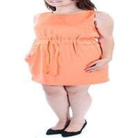 Ženska narančasta haljina bez rukava iznad koljena + lepršava haljina veličina: 4