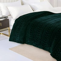Ekskluzivna vunena deka od Šerpe, Ultra mekane i tople reverzibilne baršunaste deke za krevet, kauč, šumsko zelenilo