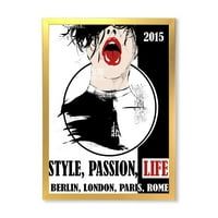 DesignArt 'Style Passion Life Fashion Woman viii' Vintage uokvireni umjetnički tisak