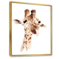 Dizajnerska umjetnost portret žirafe iz blizine Seoska kuća uokvirena na platnu, zidni umjetnički tisak