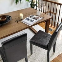 Garnitura blagovaonskih stolica od umjetne kože u urbanom stilu s drvenim nogama, smeđa