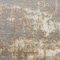 Apstraktni moderni tepih od bjelokosti u sivoj boji