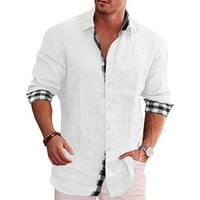 Muške košulje a-lista Muška Moda Casual džep jednobojni gornji dio dugmeta s dugim rukavima majica bluza