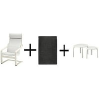 IKEA stolica, furnir breze, Finnsta bijeli stolovi za gniježđenje, set od 2, furnir za brezu, prostirka, visoka