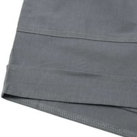 Ženske casual pamučne kratke hlače s printom visokog struka Ležerne hlače s džepovima široke ravne ženske sportske