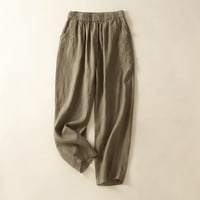 Ženske ravne duge široke hlače ljetna moda Plus size hlače Ležerne udobne duge jednobojne hlače hlače za vježbanje