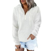 Majica s kapuljačom s patentnim zatvaračem prevelika majica za žene vrhovi Plus veličina puloveri s vezicama jakne