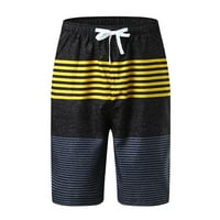 Muške zabavne gaćice s havajskim prugama, brzo sušeće kratke hlače za plažu, elastični pojas, ravne nogavice,