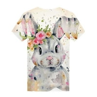 $ 2 / začinjene Ženske majice kratkih rukava s cvjetnim printom za Uskrs popularne ljetne majice s okruglim vratom