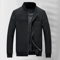 Muške jakne za muškarce-popularna novost, dolčevita s dugim rukavima, Muški kaputi s patentnim zatvaračem, crni;
