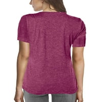 Ženski vrhovi u boji boemska ljetna majica s plisiranom ležernom bluzom široka udobna majica kratkih rukava u