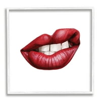 Stupell Home Décor Industries Sneering usne podebljana emocija Crveni ruž zubi, 12, dizajnirana od strane Grace