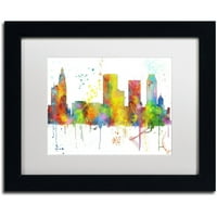 Zaštitni znak likovna umjetnost Tulsa Oklahoma Skyline mclr-1 Canvas Art by Marlene Watson, White Matte, crni