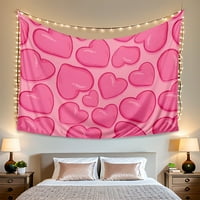 Tapiserija sa srčanim uzorkom, jednostavna tapiserija, estetski zidni dekor za spavaću sobu i dnevni boravak,