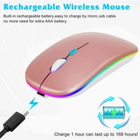 Miš sa Frekvencija od 2,4 Ghz i Bluetooth, Punjiva bežična led miš za iPad Air, također kompatibilna sa tv, laptop