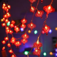 Vilinska svjetla na solarni pogon u kineskom stilu neraskidivi kineski znak blagoslov žičana svjetiljka za ogradu