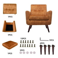 Dizajnerska grupa Accent stolica tapecirana baršunasta fotelje za spavaću sobu za dnevnu sobu, smeđa, set od 2