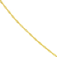 14K žuto zlato 20 Singapurska lančana ogrlica - unisex