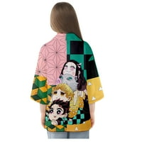 Kimono ubojica demona ljetna majica kratkih rukava Anime kardigan poseban poklon za odrasle i djecu Veličina 100-8