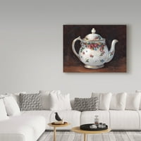 Likovna umjetnost s potpisom čajnik s miješanim bojama na platnu Barbare Mock