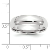 Zaručnički prsten od bijelog karatnog zlata standardne udobnosti veličine 12