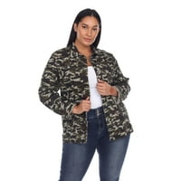 Ženska kamuflažna traper jakna Plus Size;