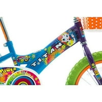 Titan Girl's Flower Power Princess In. Bicikl s kotačima za vježbanje, sjedalom za lutke, košarom i strijama