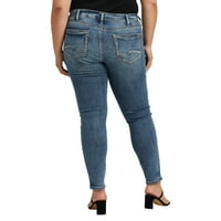 Silver Jeans Co. Plus Size Suki Mid Rise Skinny Jeans Veličine 12-24