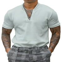 Muška majica s kratkim rukavima, majice s kratkim rukavima, ljetni vrhovi s izrezom u obliku slova B, svečana