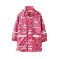 Kišna sezona dječja jakna od kabanice Slatka jakna s kapuljačom srednje dužine s džepovima za odmor u odjeći za