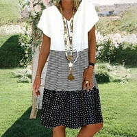 Ženska ljetna Midi haljina s kratkim rukavima s kratkim rukavima, casual sundress Plus size