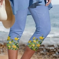 Ženske Ležerne hlače s džepovima sportske rastezljive joga hlače s cvjetnim printom