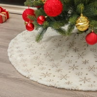 Suknja za božićno drvce, bijela suknja za božićno drvce sa zlatnom pahuljicom, suknje za božićno drvce, Božićni