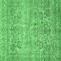 Ahgly Company Unutarnji kvadratni orijentalni smaragdno zeleni prostirke tradicionalne površine, 6 'Trg