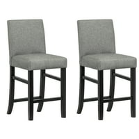 Homy Grigio siva tkanina Moderna tapecirana barska stolica s punim leđima i crnim setovima od čvrstog drveta od