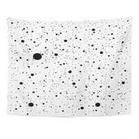Apstraktni uzorak točkica s crnim točkicama nepravilna boja tinte bijeli sprej zidna umjetnička tapiserija dekor