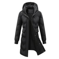 Ženske jakne zimska Ženska odjeća prošivena topla jakna s otvorenim rukavima prošivena jakna s dugim ženskim džepovima