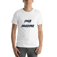 2xl Linu Developer Slasher Style Style Short Sheave Pamuk majica prema nedefiniranim darovima