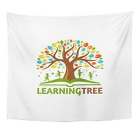Dječja šarena Školska knjiga stablo zeleno Dječji vrtić obiteljski učitelj Zidna umjetnička tapiserija Kućni dekor