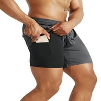 Muške suhe hlače za vježbanje s podstavom i džepovima, Crna + siva + mornarsko plava, američka veličina 3 inča