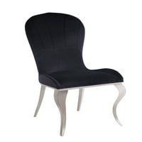 Bočna stolica od crne tkanine i nehrđajućeg čelika