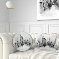 Dizajn crno -bijeli grad - jastuk za bacanje grada - 16x16