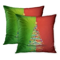 Blagdansko apstraktno zeleno-crveno čestitko božićno drvce, beau jastučnica, set od 2