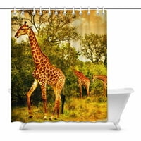 Afrička žirafa zavjesa za tuširanje zavjesa za kadu Vodootporna tkanina zavjese od poliestera