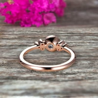 10K ružičasto zlato akvamarin okruglog reza vjenčani prsten okruglog reza poklon za godišnjicu Art Deco