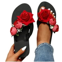 Gnogobi ženske sandale cipele ležerne papuče s petama s petama s prstima cvjetne plaže na zazor