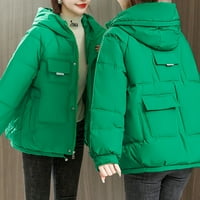 Jesenske jakne Ženske kratke patentne zatvarače s kapuljačom, široka Bomber jakna dugih rukava topla bluza kaput