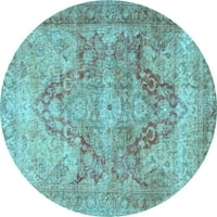 Tradicionalne perzijske prostirke za sobe u obliku kruga u svijetloplavoj boji, promjera 5 inča
