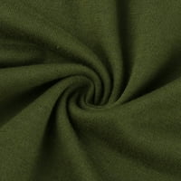 Ženski kompleti bluza ležerni blagdanski print, labavi top kratkih rukava vojne zelene boje, Veličina $ $