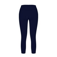 TuphRegyow Women's Crowstring rupe Mršave hlače Klasična ravna noga s džepovima hlačama visoki struk Atletski